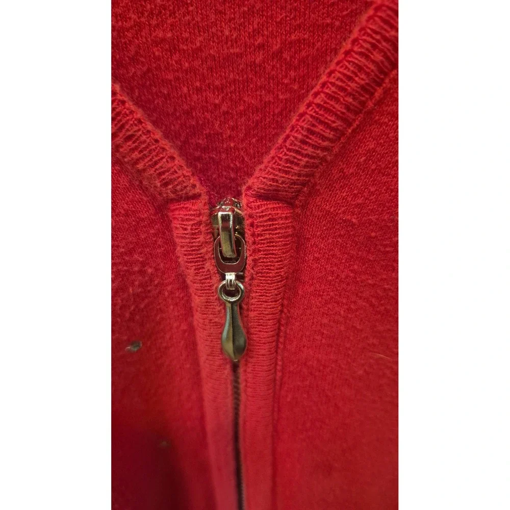 Vintage Las Olas Red Cotton Twinset Ladybug Embroidered Cardigan Shell XL USA